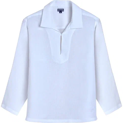 Vilebrequin, Linen Peajacket Solid- Vilebrequin x Ines de la Fressange, white, M