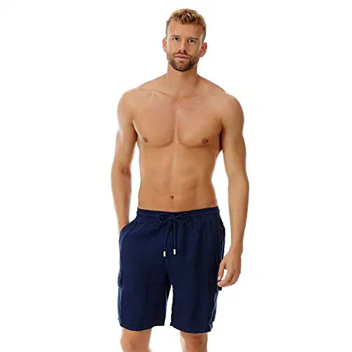 Vilebrequin Men Linen Bermuda Shorts Cargo Pockets, S — view 2