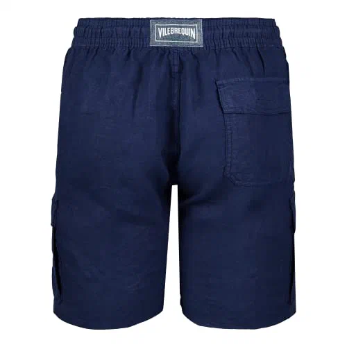 Vilebrequin Men Linen Bermuda Shorts Cargo Pockets, S — view 3