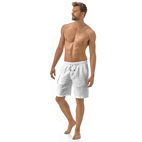 Vilebrequin Men Linen Bermuda Shorts Cargo Pockets, 6XL — view 2