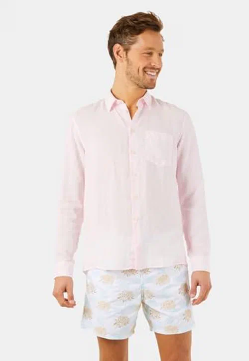 Vilebrequin Men Linen Shirt Solid, 6XL — view 2