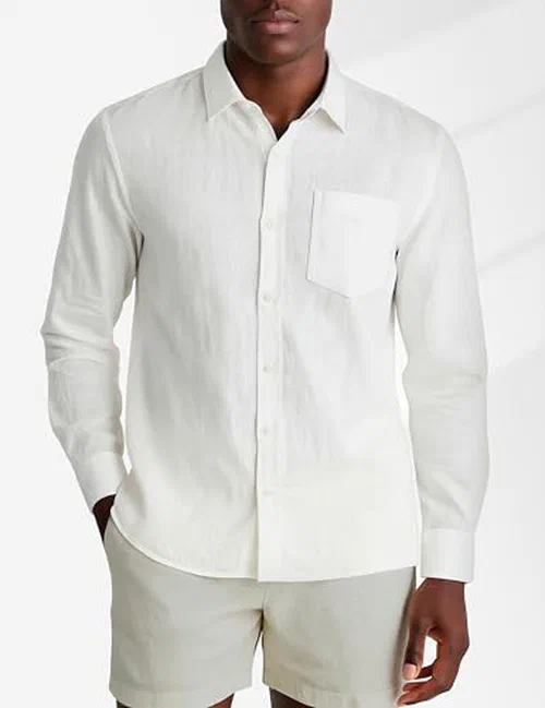 Vilebrequin Men Linen Shirt Solid, 6XL — view 2