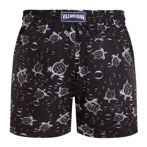 Vilebrequin, Men Micro-Perforated Ultra-light and packable Swim Shorts Bubble Turtles 3D, M — view 3
