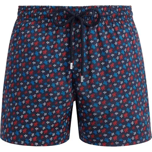 Vilebrequin Men Stretch Swim Trunks Micro Round Turtles Rainbow, XXXL