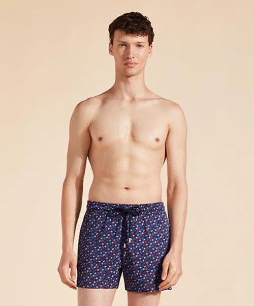 Vilebrequin Men Stretch Swim Trunks Micro Round Turtles Rainbow, XXXL — view 2
