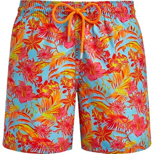 Vilebrequin Men Swim Trunks Tahiti Flowers, M