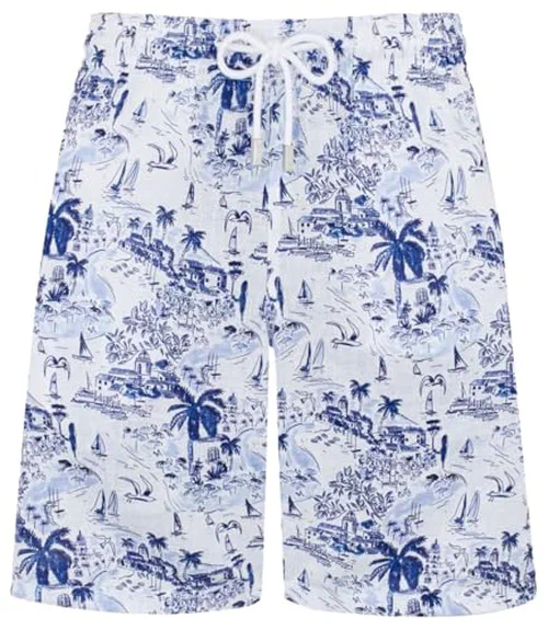 Vilebrequin, Men's Linen Bermuda Shorts Riviera, XXXL