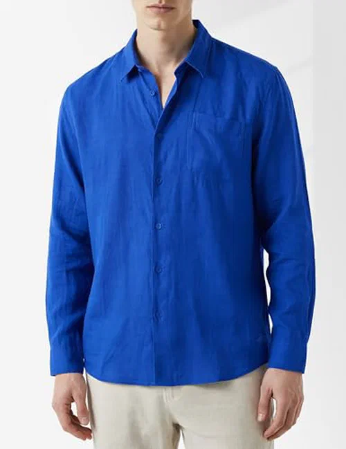 Vilebrequin, Men's Linen Shirt Solid, XXL — view 2