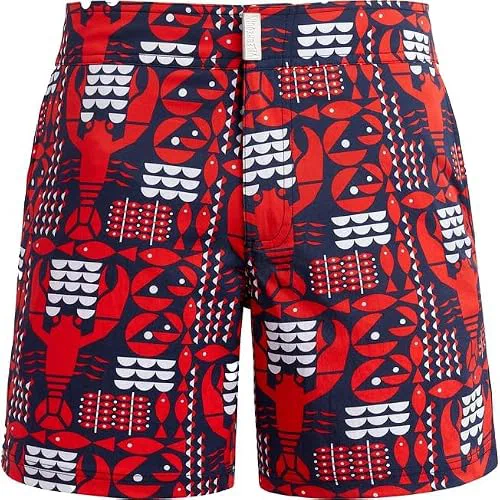 Vilebrequin, Men's Stretch Flat Belt Swim Trunks Graphic Lobsters, XXXL