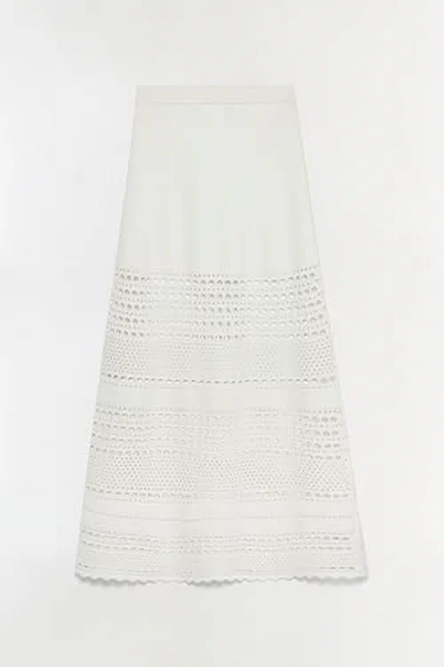 Westly Open Stitch Midi Skirt
