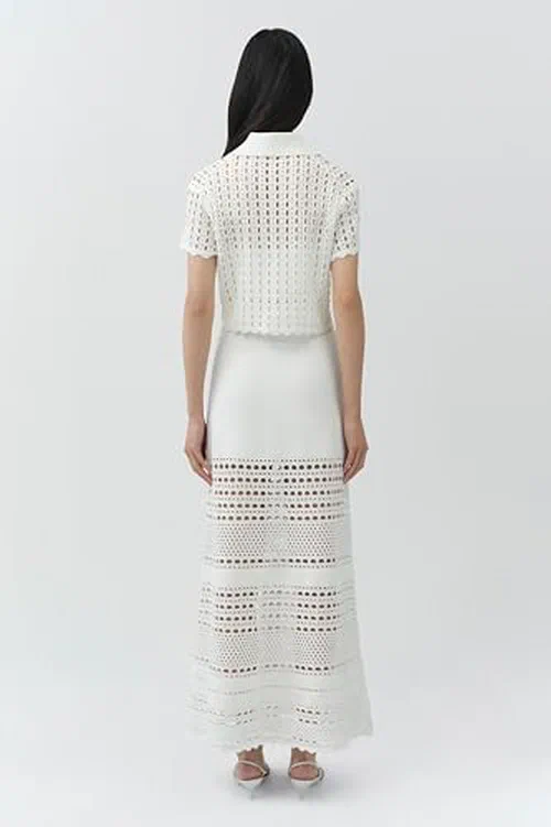 Westly Open Stitch Midi Skirt — view 3