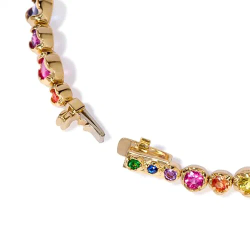 Whoopsie Daisy Rainbow Tennis Bracelet — view 3