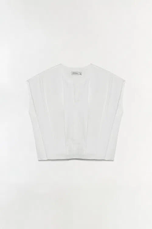 Wrenli Cotton Pleated Top